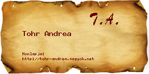 Tohr Andrea névjegykártya
